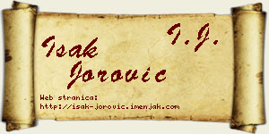 Isak Jorović vizit kartica